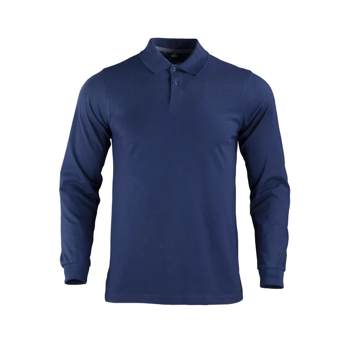 Polera Piqué Manga Larga Azul